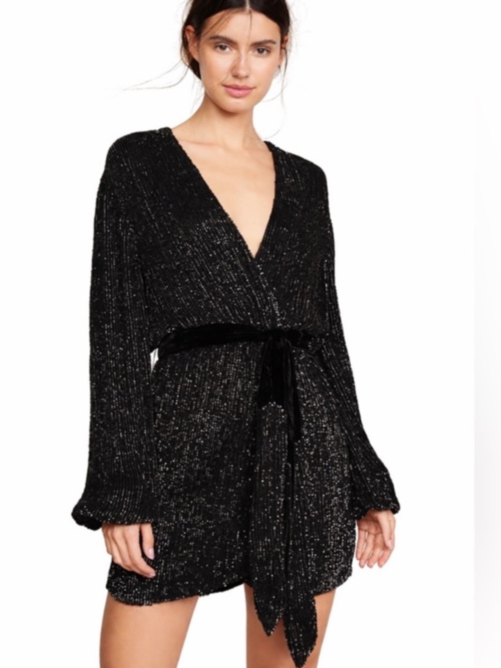 Retrofête Black Gabrielle Sequin Robe Missing Belt Size M